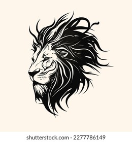 Vector de cabeza de león para logotipo o icono, dibujo Elegante estilo minimalista Ilustración