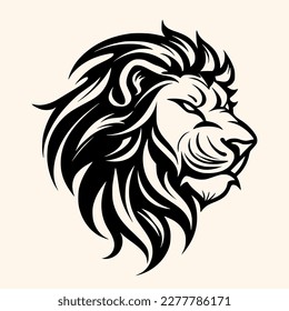 Vector de cabeza de león para logotipo o icono, dibujo Elegante estilo minimalista Ilustración