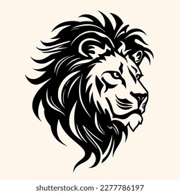 Vector de cabeza de león para logotipo o icono, dibujo Elegante estilo minimalista Ilustración