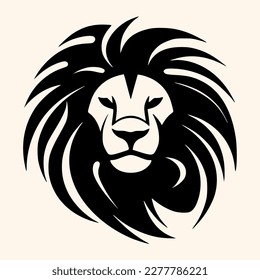 Lion head vector for logo or icon, drawing Elegant minimalist style Illustration