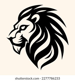 Lion head vector for logo or icon, drawing Elegant minimalist style Illustration