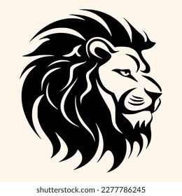 Lion head vector for logo or icon, drawing Elegant minimalist style Illustration