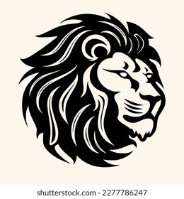 Lion head vector for logo or icon, drawing Elegant minimalist style Illustration