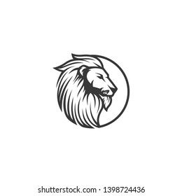 lion head vector logo illustration