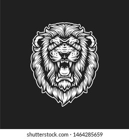 lion head vector logo illustration