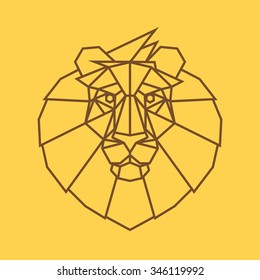 Lion head vector logo. Line art style. Vector line design template elements for your application or corporate identity.