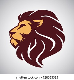 Lion Head Vector Logo Sports Esport Mascot Flat Design