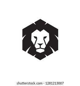 Lion head - vector logo template creative illustration.  strong, power concept symbol. Design element. - Vector