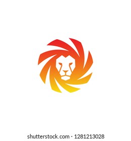 Lion head - vector logo template creative illustration.  strong, power concept symbol. Design element. - Vector