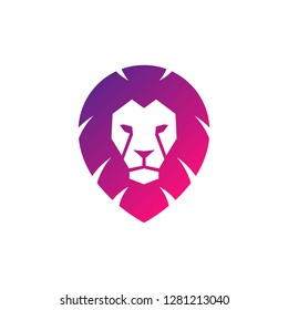 Lion head - vector logo template creative illustration.  strong, power concept symbol. Design element. - Vector