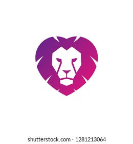 Lion head - vector logo template creative illustration.  strong, power concept symbol. Design element. - Vector