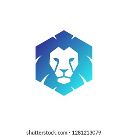 Lion head - vector logo template creative illustration.  strong, power concept symbol. Design element. - Vector