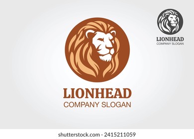 Lion Head Vector Logo Template. This is a decorative lion face or lion head base logo.