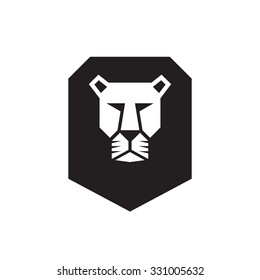 Lion head - vector logo template concept illustration. Wild cat graphic sign. Design element.