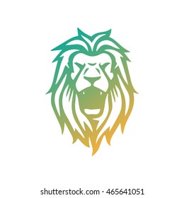 Lion head - vector logo template creative illustration. Animal wild cat face graphic sign. Pride, strong, power concept symbol. Design element.