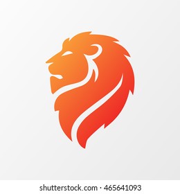 Lion head - vector logo template creative illustration. Animal wild cat face graphic sign. Pride, strong, power concept symbol. Design element.