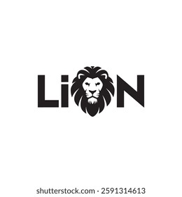 Lion head. Vector logo of a wild animal with growling mouth. Clear editable lines. The lion's grin as a symbol of strength, courage, and power. Lion 