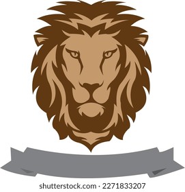 Lion Head Vector with natural colour
