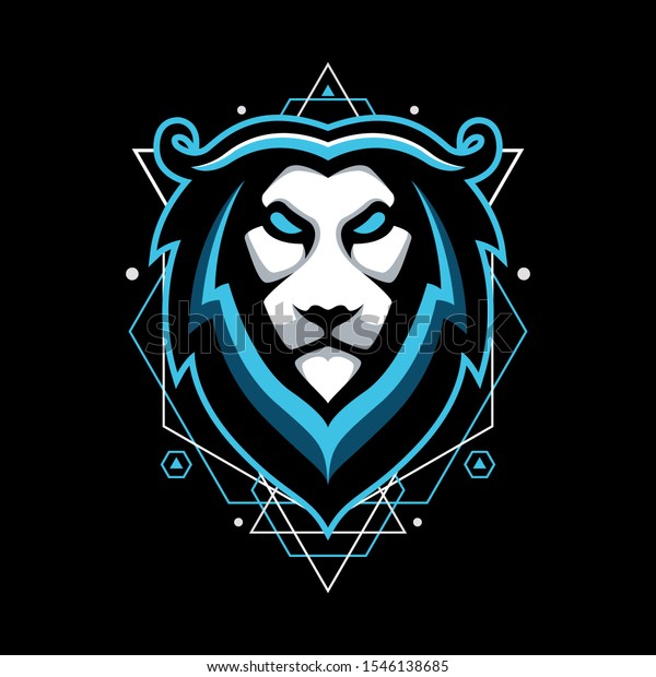 Lion Head Vector On Sacred Geometry Stock Vector (Royalty Free ...