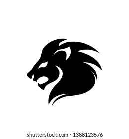 Lion head vector sign concept illustration. Lion head logo. Wild lion head graphic illustration