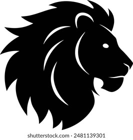 lion head vector , silhouette, illustration, this a editable eps file 
