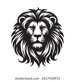 Lion head vector silhouette illustration