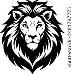 Lion Head Vector Silhouette Logo Design