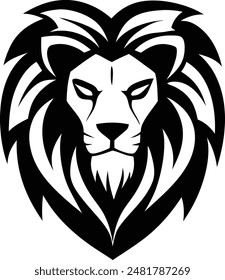 Lion Head Vector Silhouette Logo Design