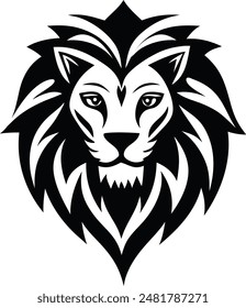 Lion Head Vector Silhouette Logo Design