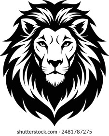 Lion Head Vector Silhouette Logo Design