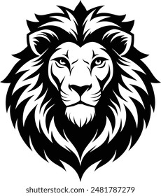 Lion Head Vector Silhouette Logo Design