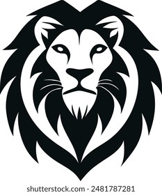 Lion Head Vector Silhouette Logo Design