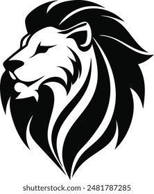 Lion Head Vector Silhouette Logo Design