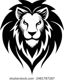 Lion Head Vector Silhouette Logo Design