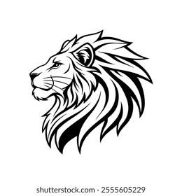 Lion Head Vector Silhouette Logo Design