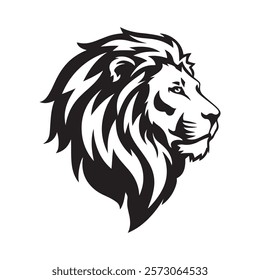 Lion Head Vector Silhouette Logo Design. Lion Vector Illustration