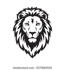 Lion Head Vector Silhouette Logo Design. Lion Vector Illustration