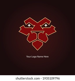 Lion Head Vector Template Illustration Design. Lion Head Vector Icon Logo.