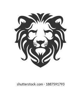 Lion head vintage logo icon illustration