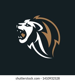 Lion head vintage logo vector