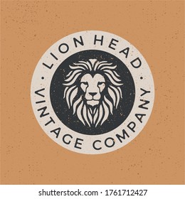 lion head vintage logo vector icon illustration