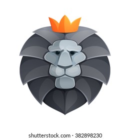 Lion head volume vector logo. Animal design template elements for your corporate identity or sport team branding.