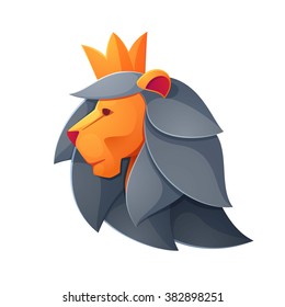 Lion head volume vector logo. Animal design template elements for your corporate identity or sport team branding.