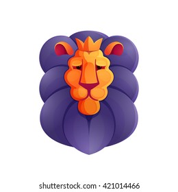 Lion head volume vector logo. Animal design template elements for your corporate identity or sport team branding.