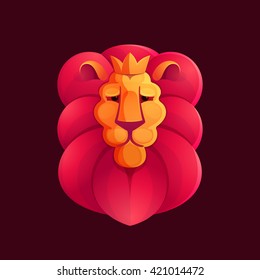 Lion head volume vector logo. Animal design template elements for your corporate identity or sport team branding.