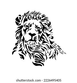 lion head with white background. vector illustration