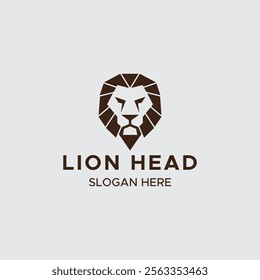 lion head wild animal logo vector illustration template design
