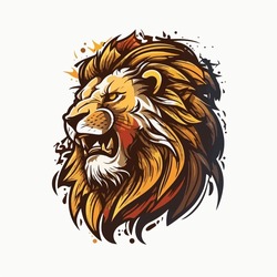 Lion Head Or Wild Animal Roaring Muzzle For Sport Team Mascot. Vector Isolated Flat Icon Of Wildcat Lion Predator Symbol For Blazon, Badge Or Hunting Nature Adventure Club.