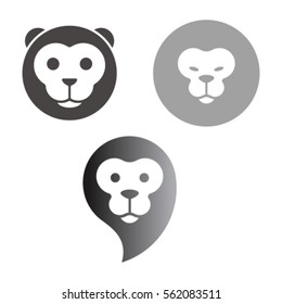 LION HEAD WILD SAFARI LOGO ICON SYMBOL TEMPLATE EMBLEM SET