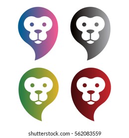LION HEAD WILD SAFARI LOGO ICON SYMBOL TEMPLATE EMBLEM